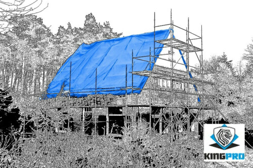 Bâches PE ultra-lourdes 200gm² 240gm² pour protection de chantier et couverture de toitures - KINGPRO