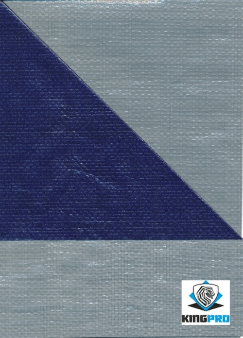 Bâches ultra-lourde 200gm² bicolore grise et bleue - anti-UV - KINGPRO - 4mx6m 6mx8m 8mx10m 10mx12m