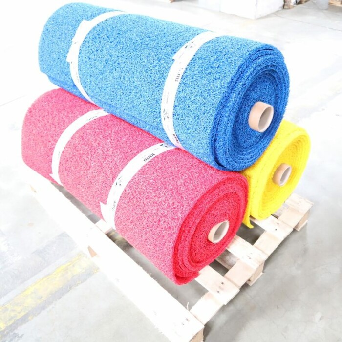 Tapis antidérapant de chantier - couleur Bleu jaune rouge - 1m x 10m - circulation piéton