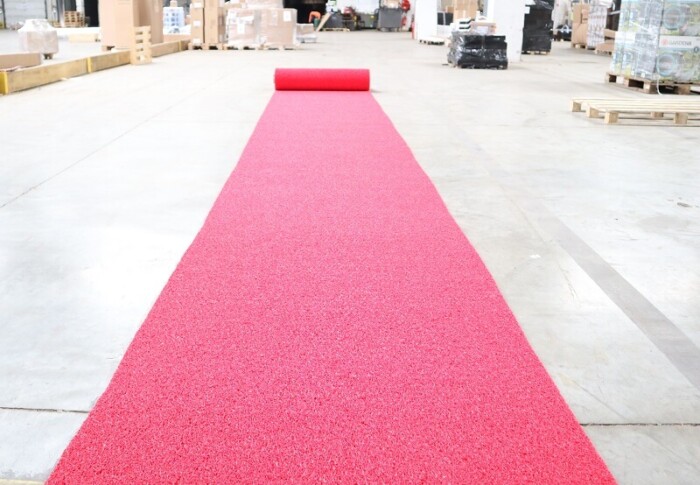 Tapis spaghetti de chantier - Tapis spaghetti BTP - couleur rouge