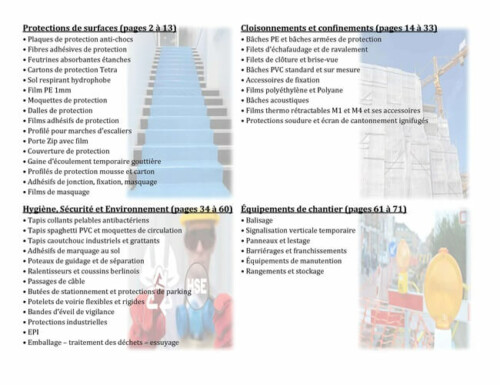 Tous nos produits de protection de chantier